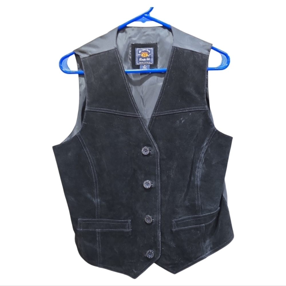 Route 66 Black Suede Vest